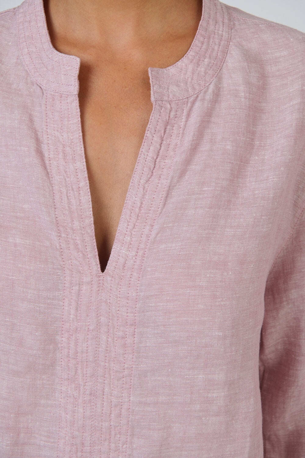 Naturals by O & J - Deep V Notch Blouse (GA668) - Radish