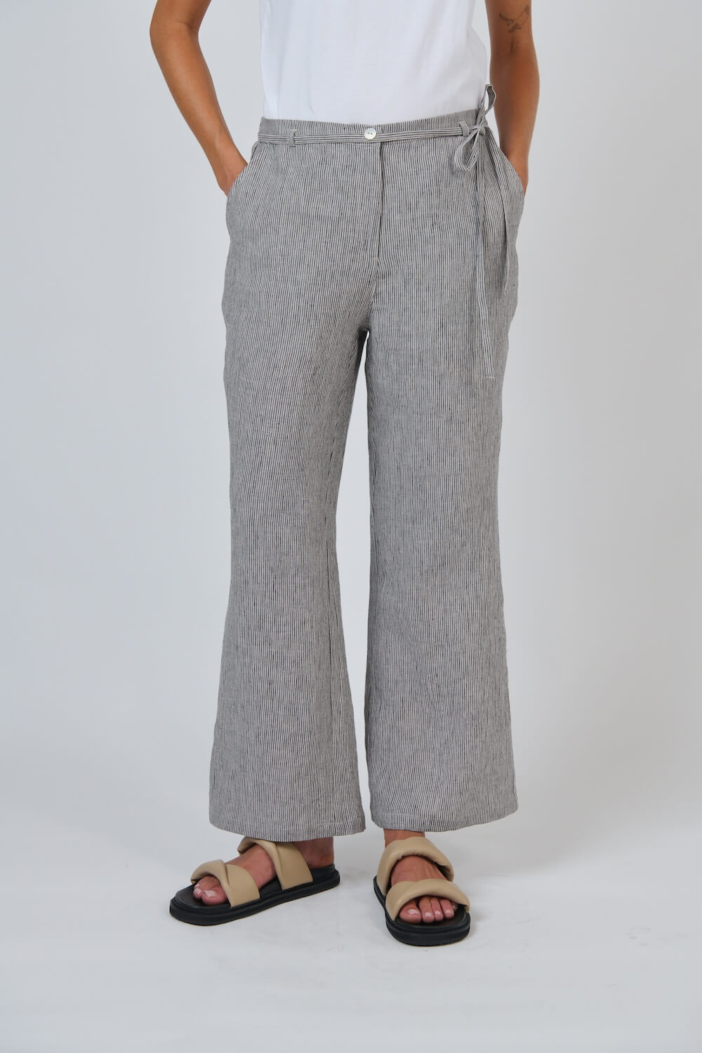 Naturals by O & J - Flared Linen Trousers (GA700) - Rue