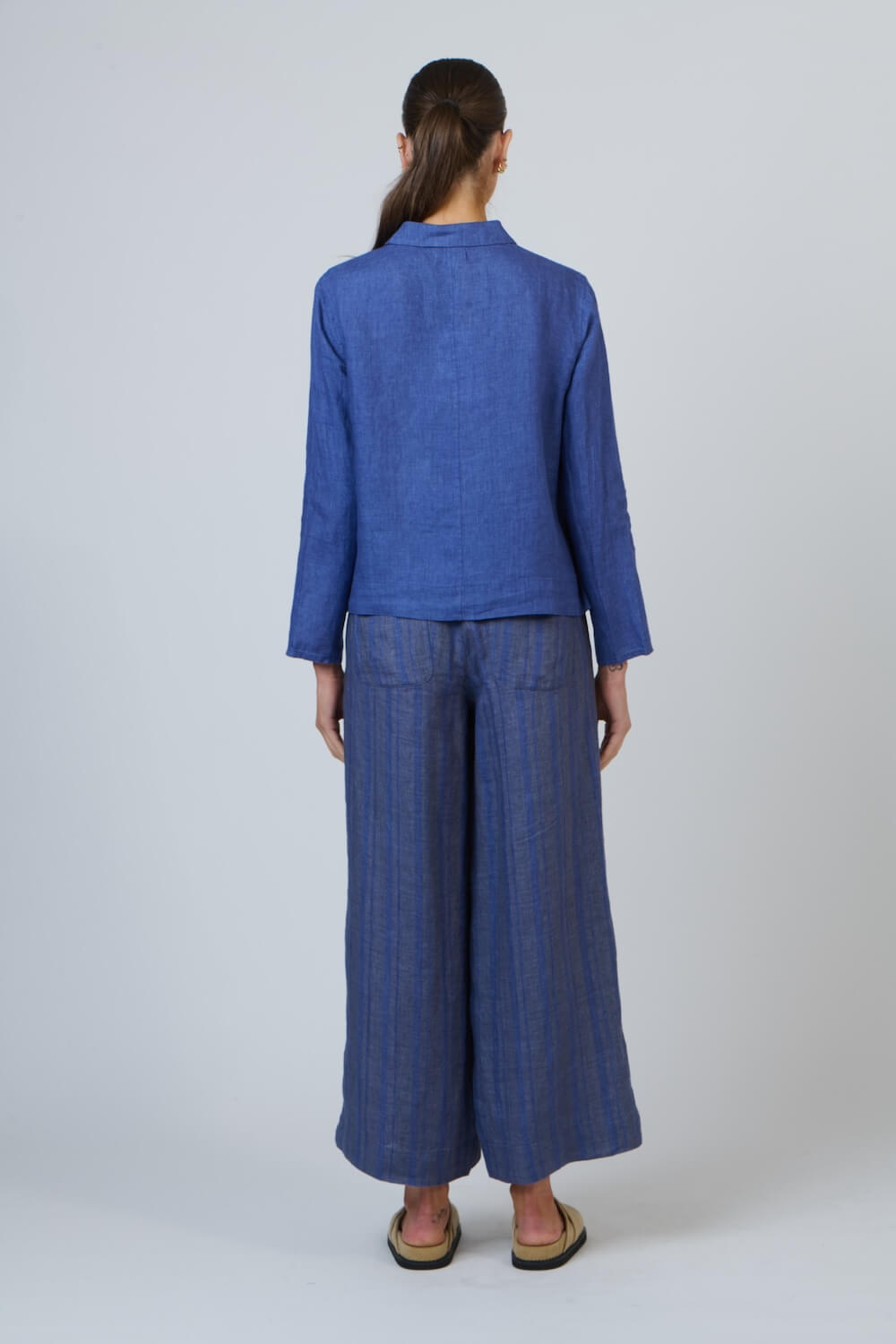 Naturals by O & J - GA578 Wide Leg Elastic Waist Trousers - Placid Pipe