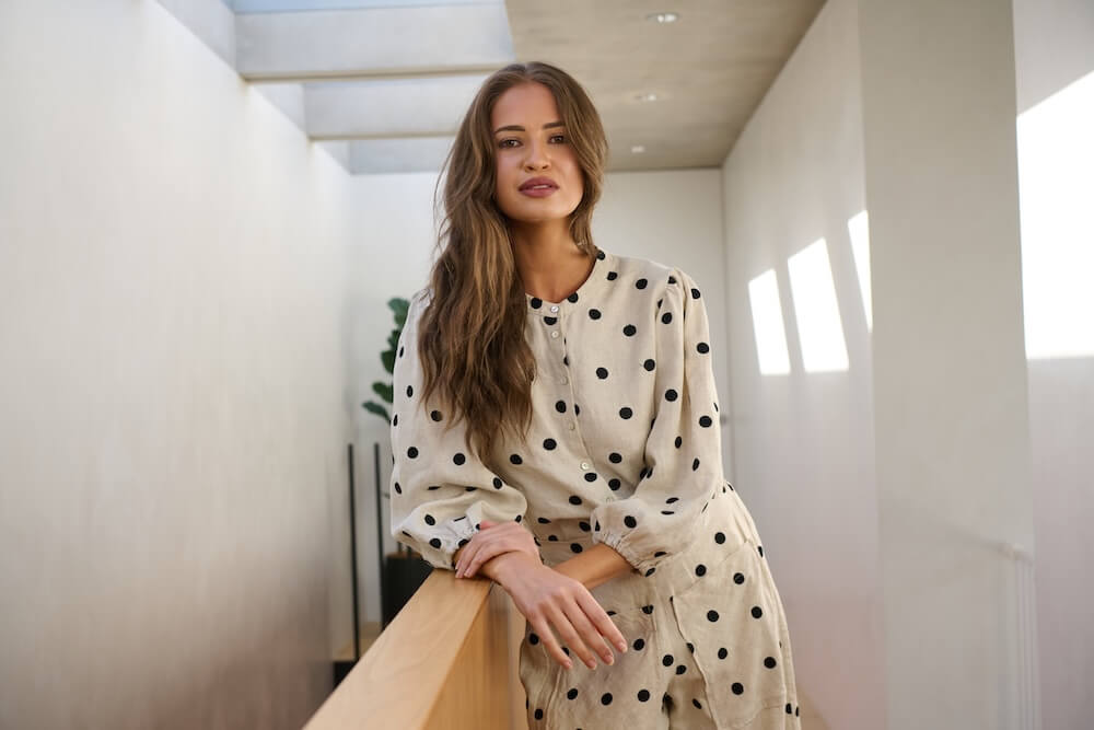 Naturals by O & J - GA590 Puff Sleeve Button Up Blouse - Poppy Seed