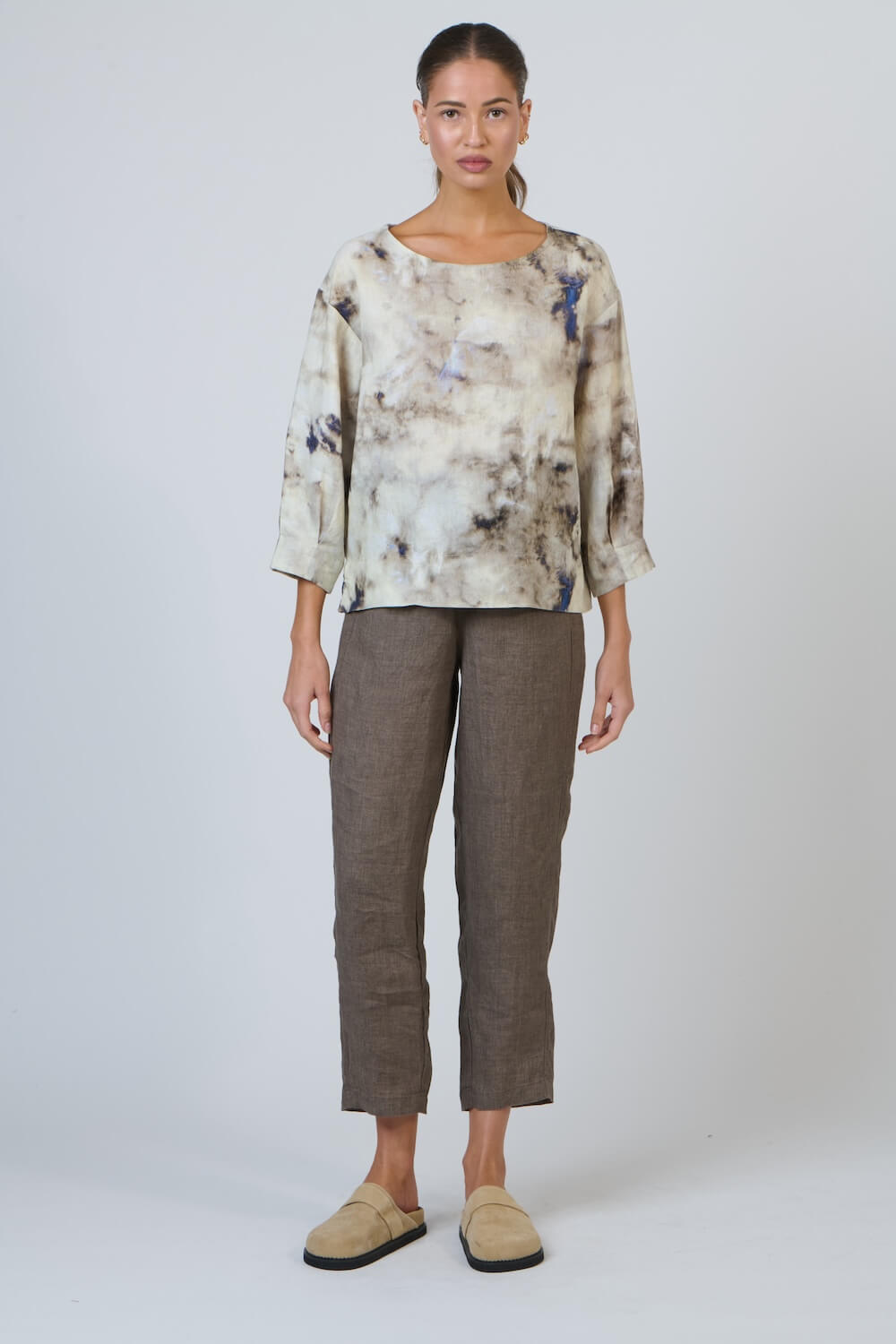 Naturals by O & J - GA619 Cropped Trouser - Cigar