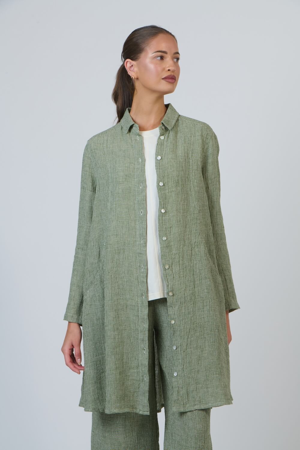Naturals by O & J - GA656 Oversized Linen Jacket - Oregano