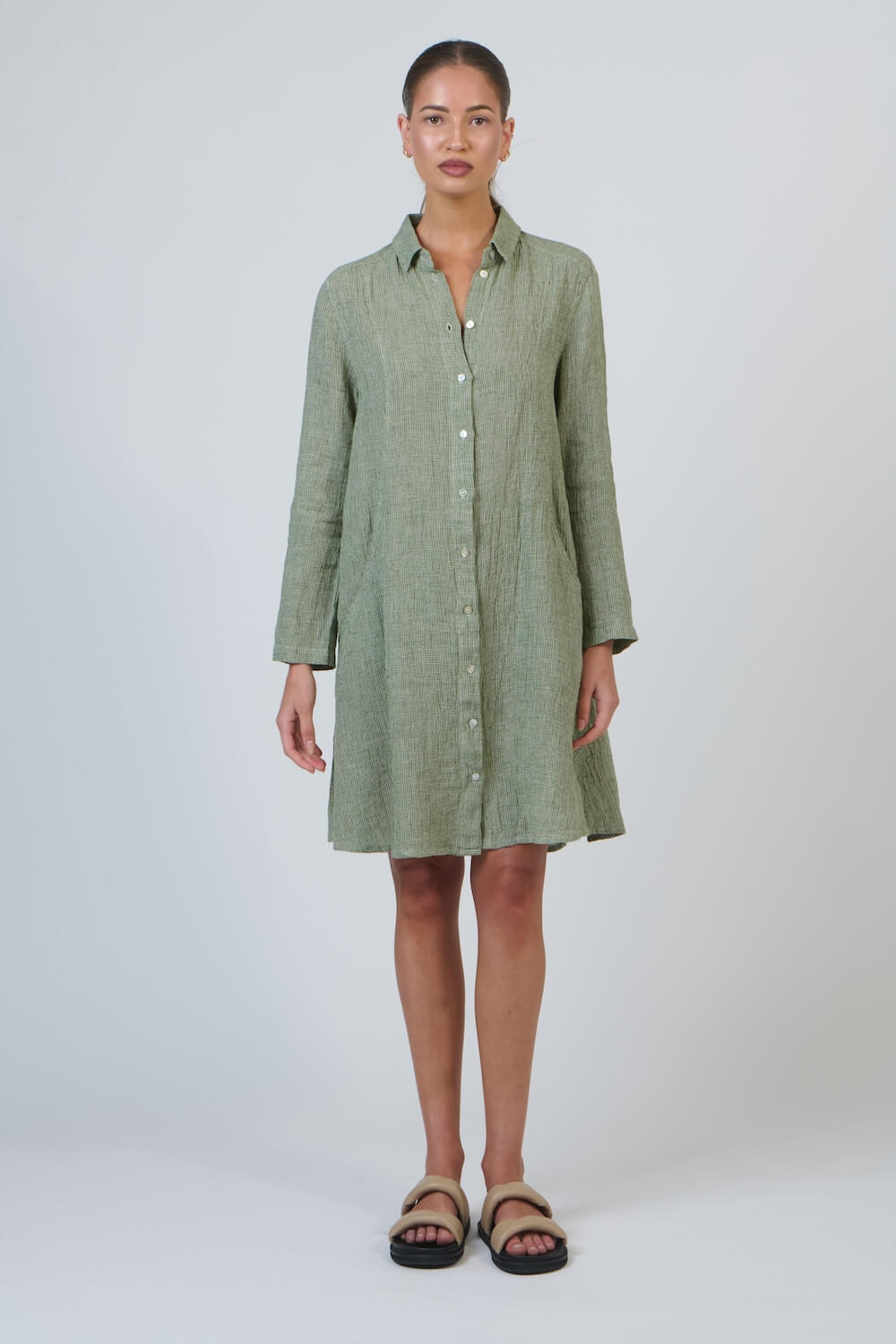 Naturals by O & J - GA656 Oversized Linen Jacket - Oregano