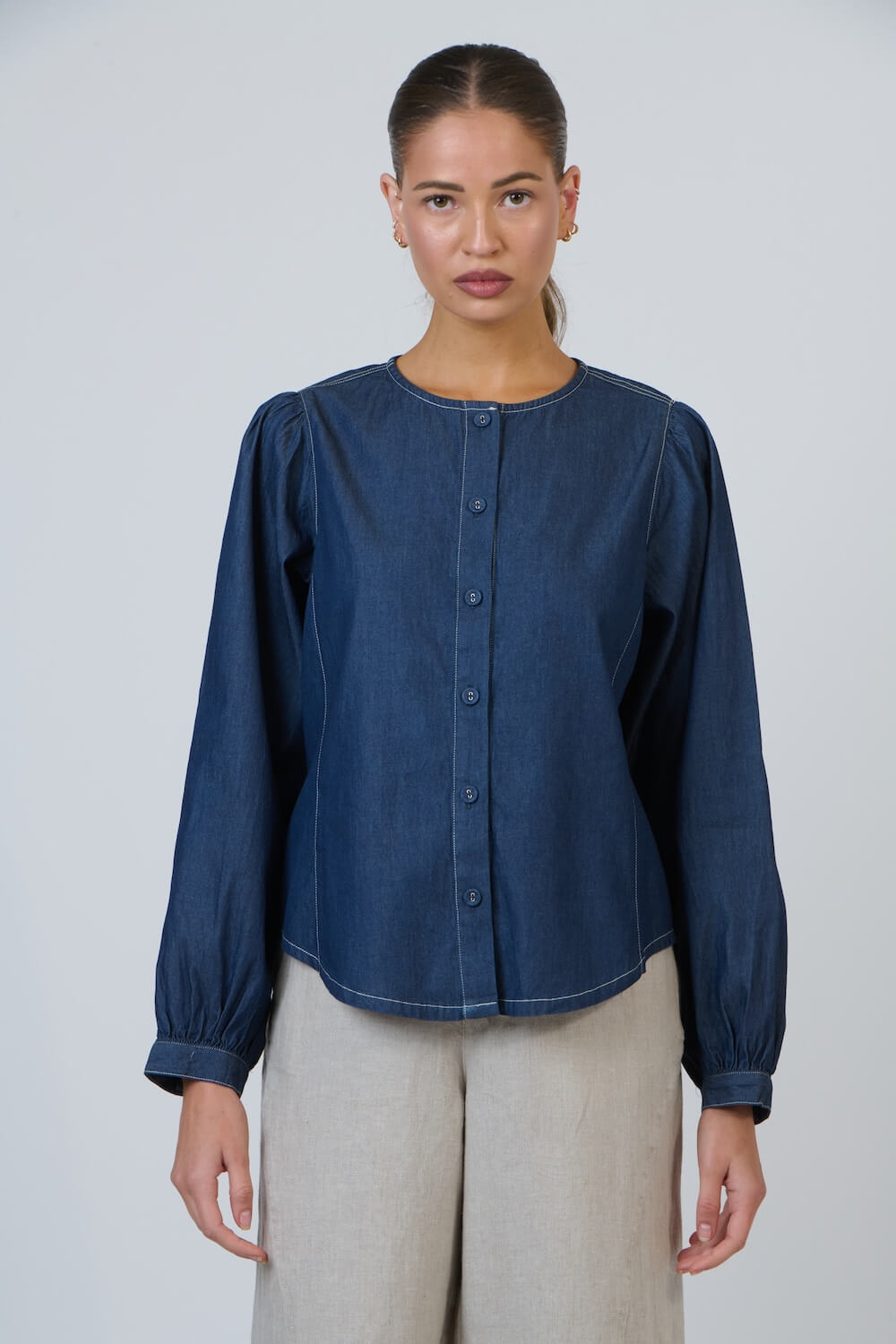 Naturals by O & J - GA679 Round Neck Blouse - Bikie