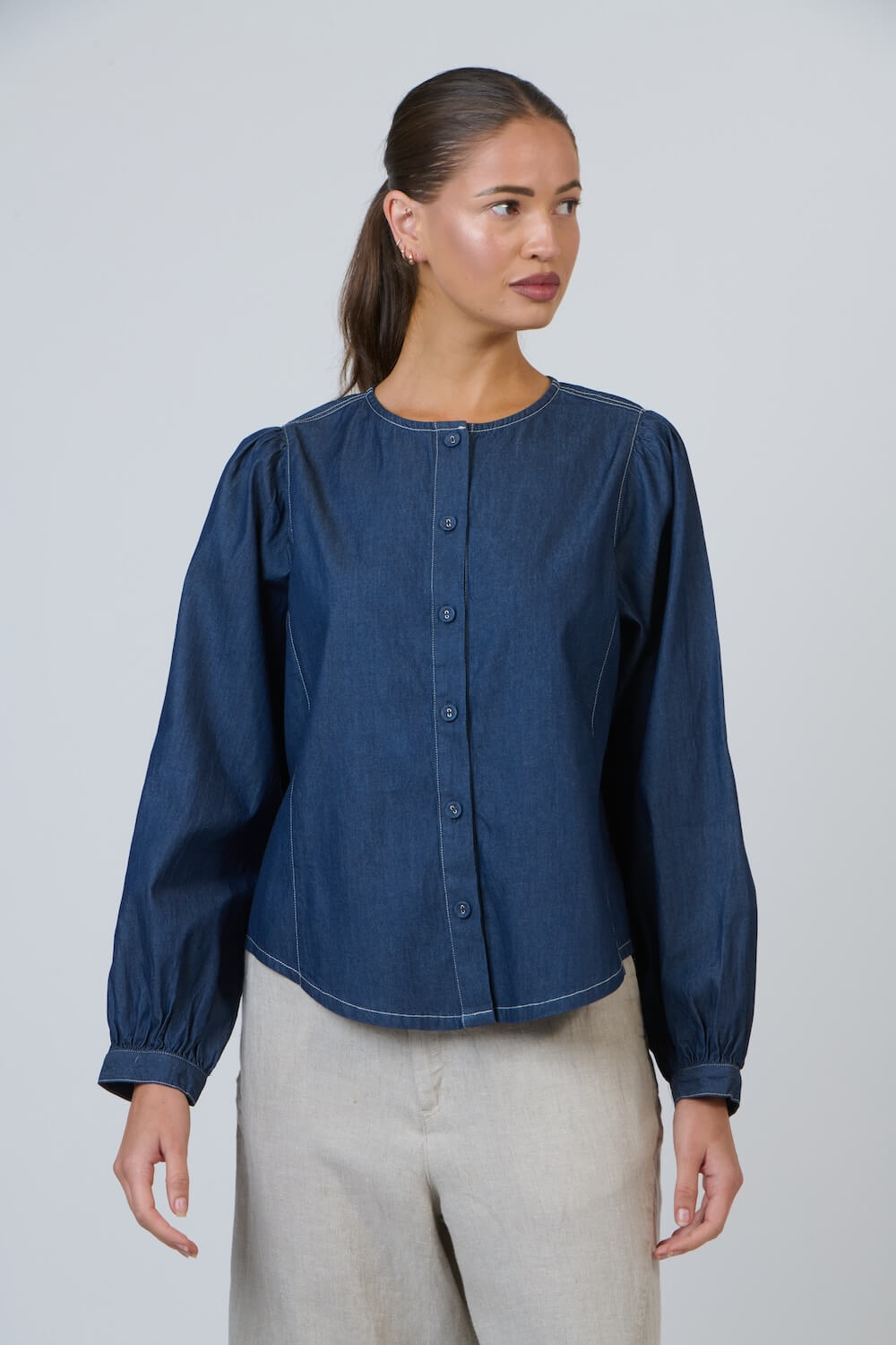 Naturals by O & J - GA679 Round Neck Blouse - Bikie