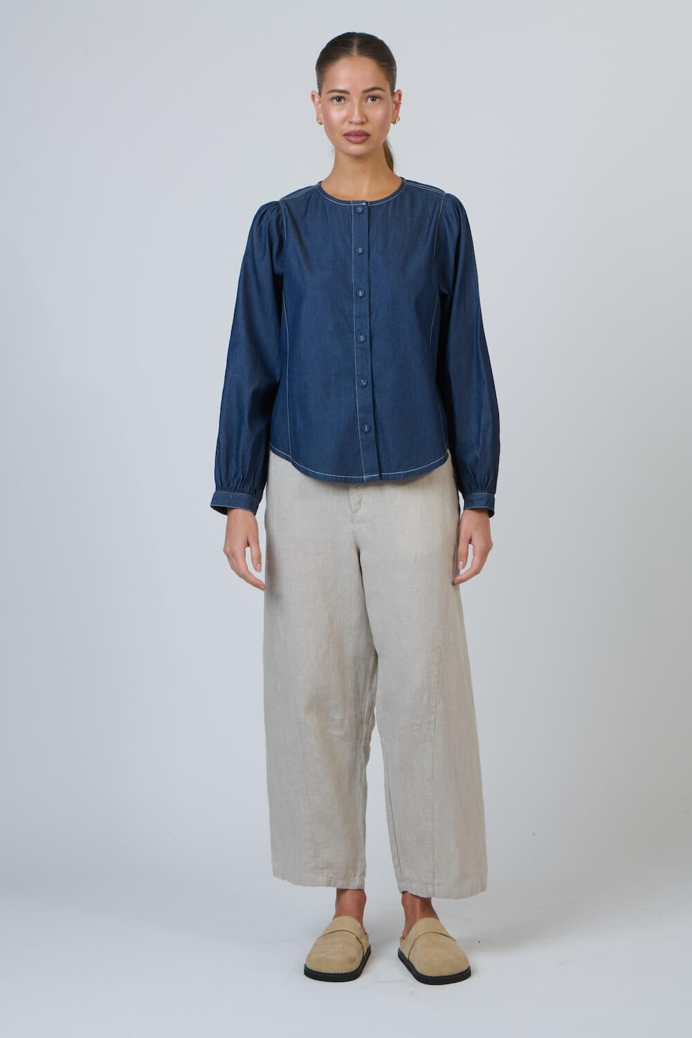 Naturals by O & J - GA679 Round Neck Blouse - Bikie