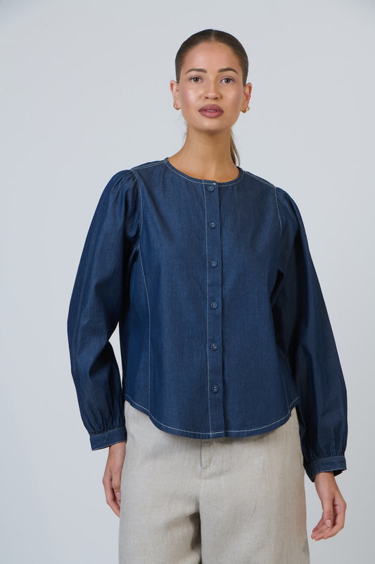 Naturals by O & J - GA679 Round Neck Blouse - Bikie