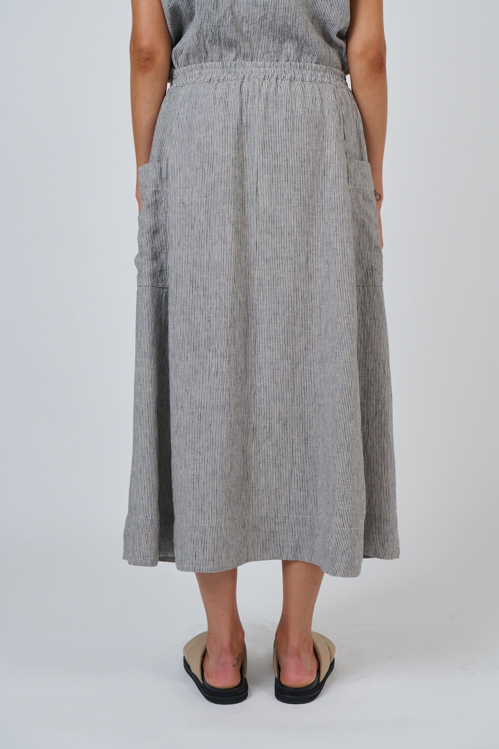 Naturals by O & J - High Waisted Linen Skirt (GA709) - Rue