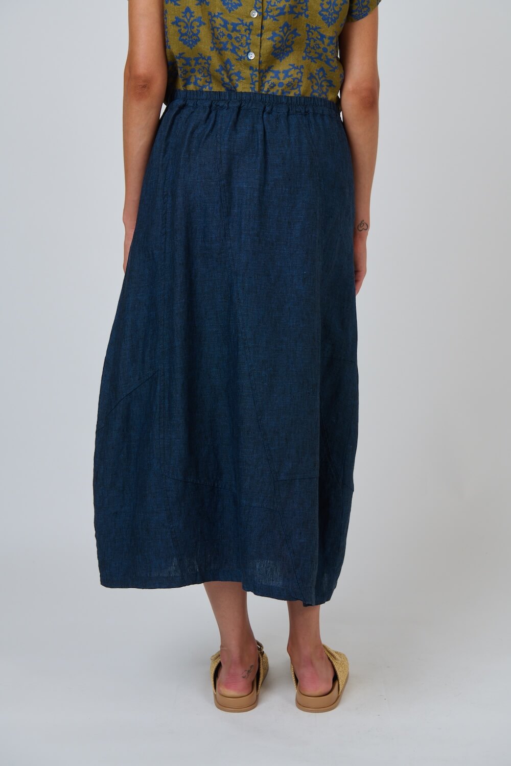 Naturals by O & J - Midi Linen Skirt (GA736) - Eclipse