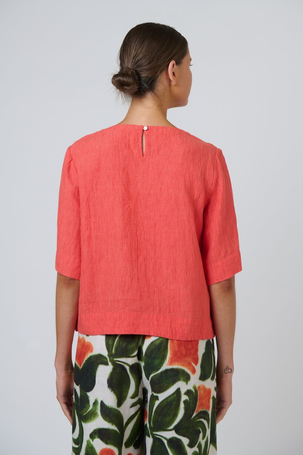 Naturals by O & J - Round Neck 3/4 Sleeve Blouse (GA724B) - Sunset Strip