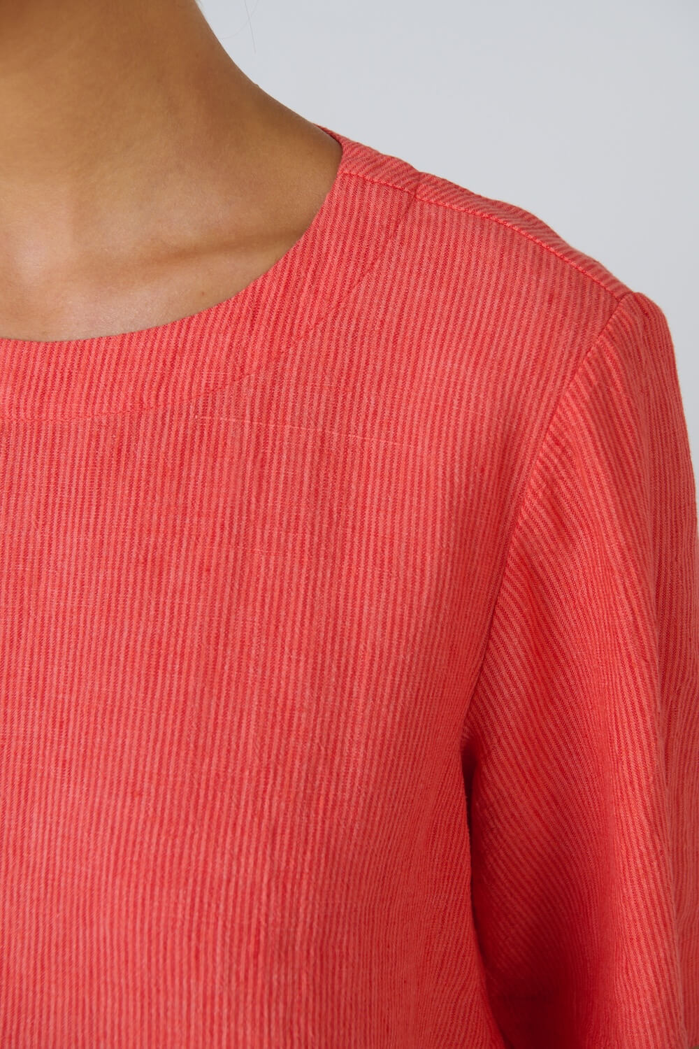 Naturals by O & J - Round Neck 3/4 Sleeve Blouse (GA724B) - Sunset Strip