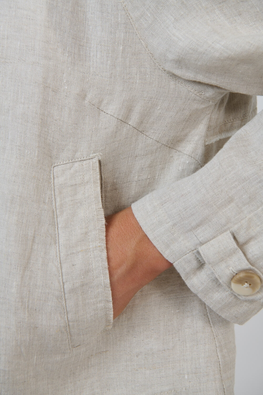 Naturals by O & J - Tailored Linen Jacket (GA715) - Sand