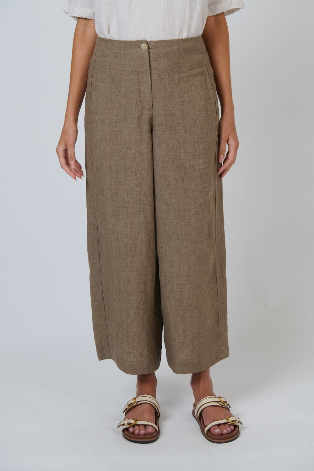 Naturals by O & J - Wide Leg Tailored Trousers (GA698) - Agate