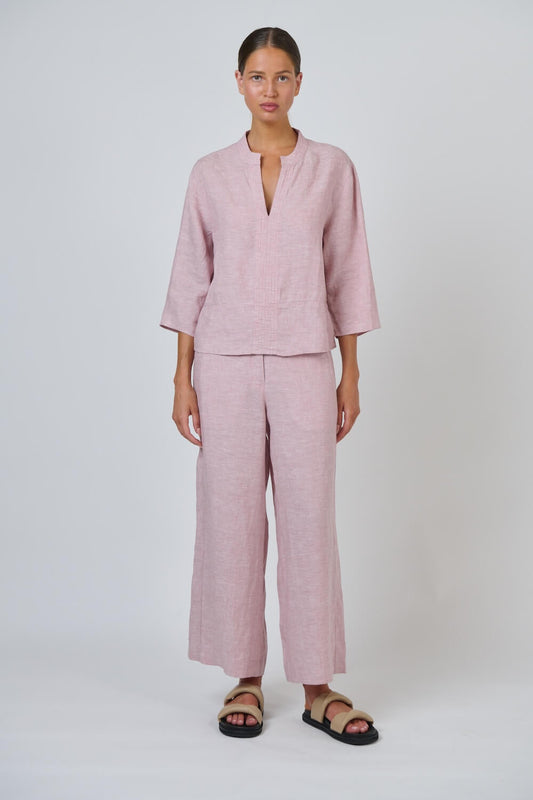 Naturals by O & J - Wide Leg Tailored Trousers (GA698) - Radish