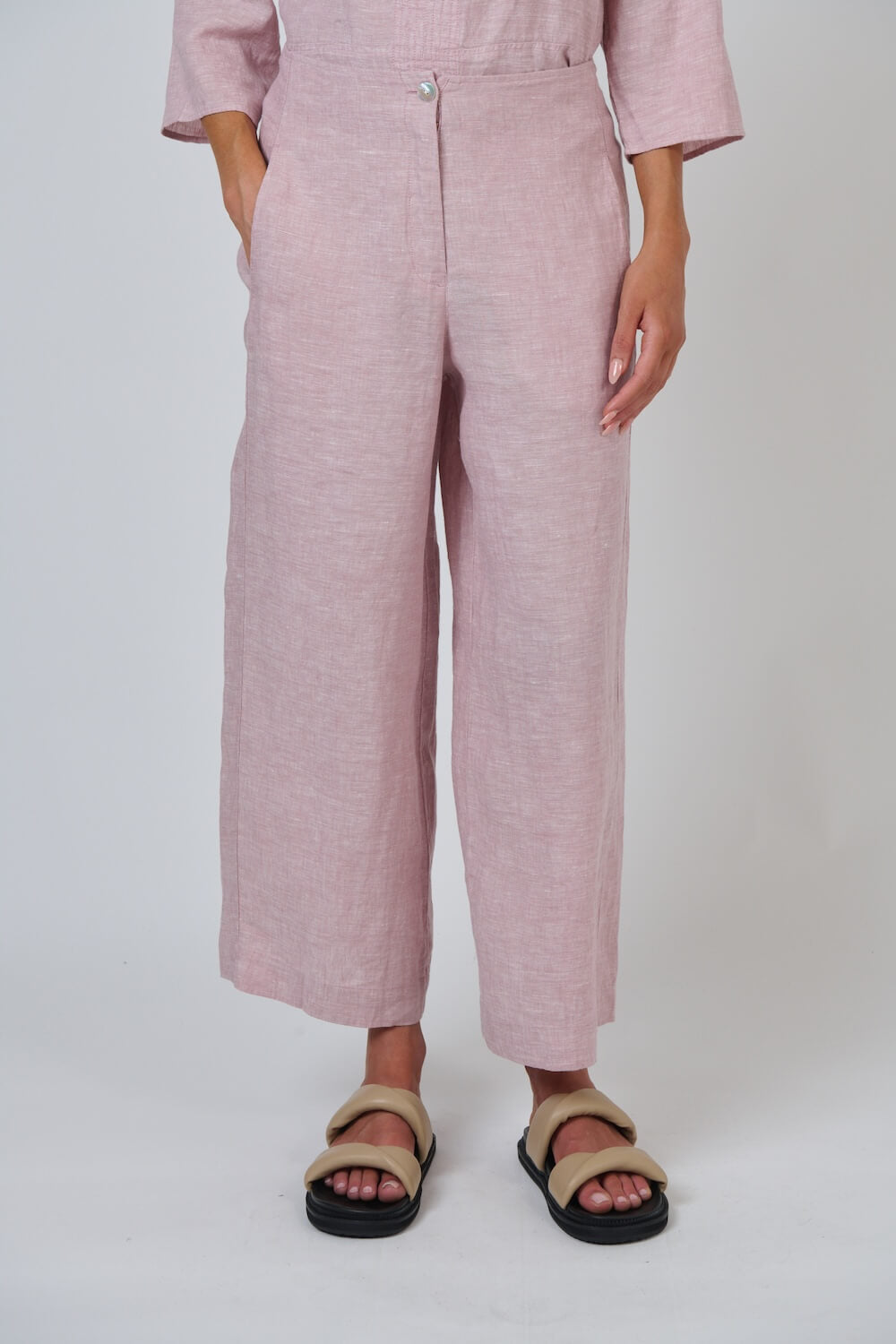 Naturals by O & J - Wide Leg Tailored Trousers (GA698) - Radish
