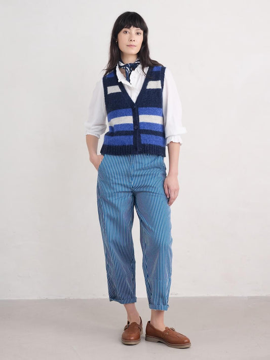 Seasalt - Painted Forms Trouser - Ticking Stripe Ink