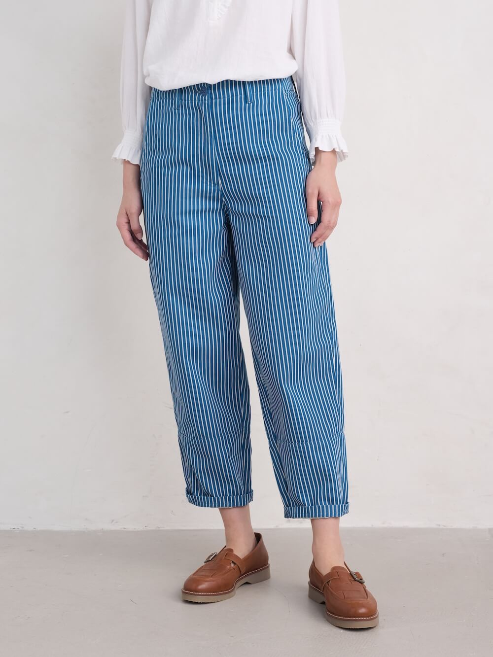 Seasalt - Painted Forms Trouser - Ticking Stripe Ink
