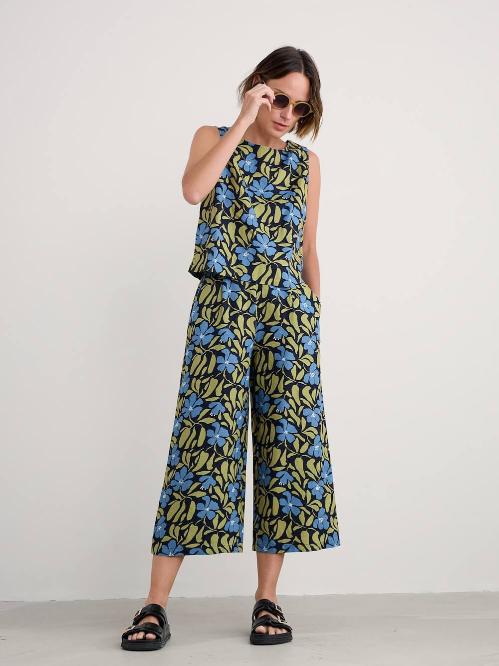 Seasalt - Peaceful Haven Culottes - Leafy Floral Maritime