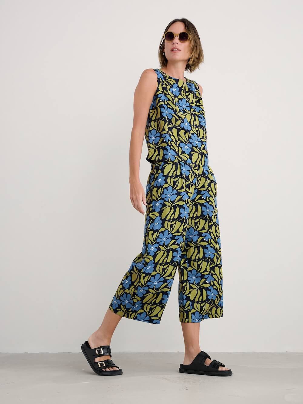 Seasalt - Peaceful Haven Culottes - Leafy Floral Maritime