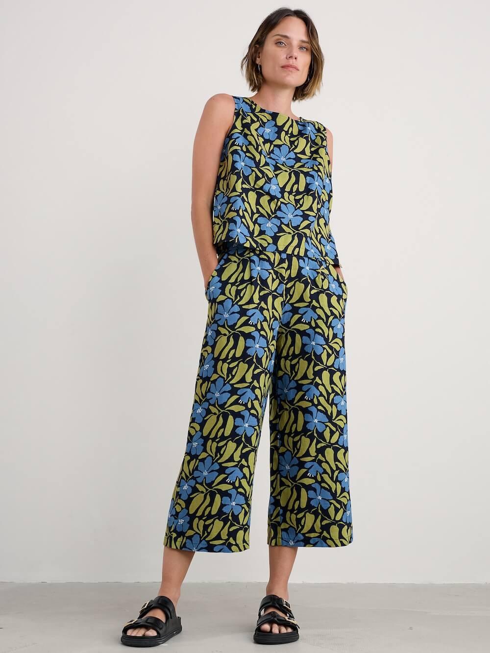 Seasalt - Peaceful Haven Culottes - Leafy Floral Maritime