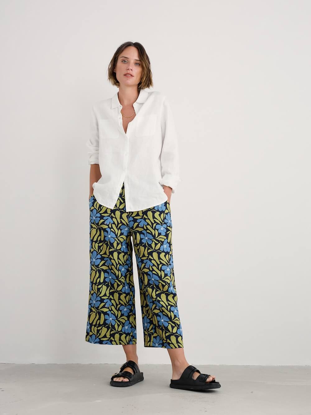 Seasalt - Peaceful Haven Culottes - Leafy Floral Maritime