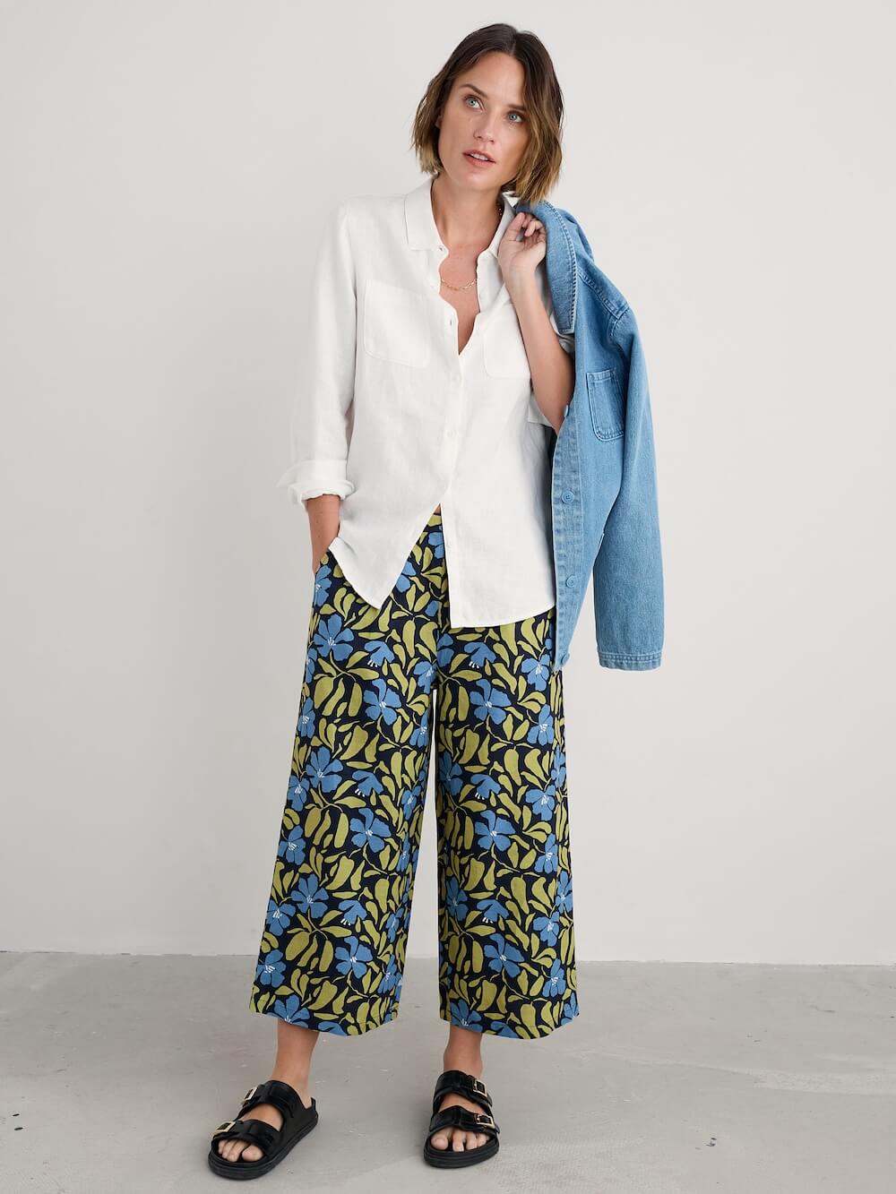 Seasalt - Peaceful Haven Culottes - Leafy Floral Maritime