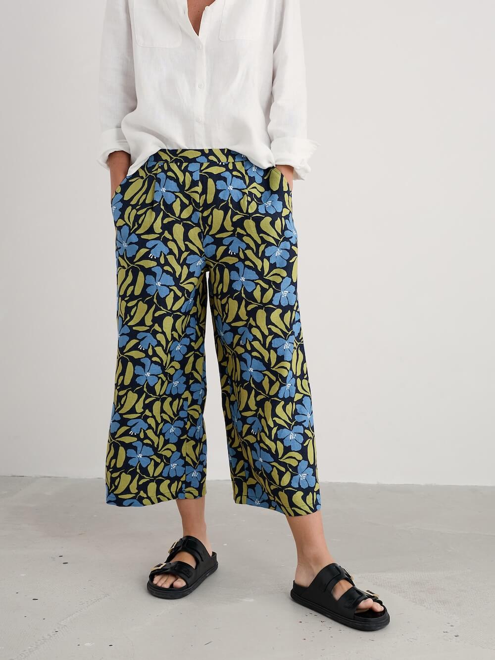 Seasalt - Peaceful Haven Culottes - Leafy Floral Maritime