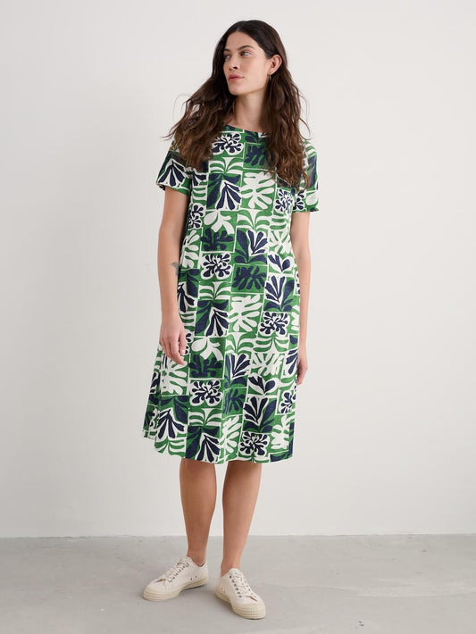 Seasalt - Short-sleeved Pipers Dress - Collage Seaweed Hedgerow