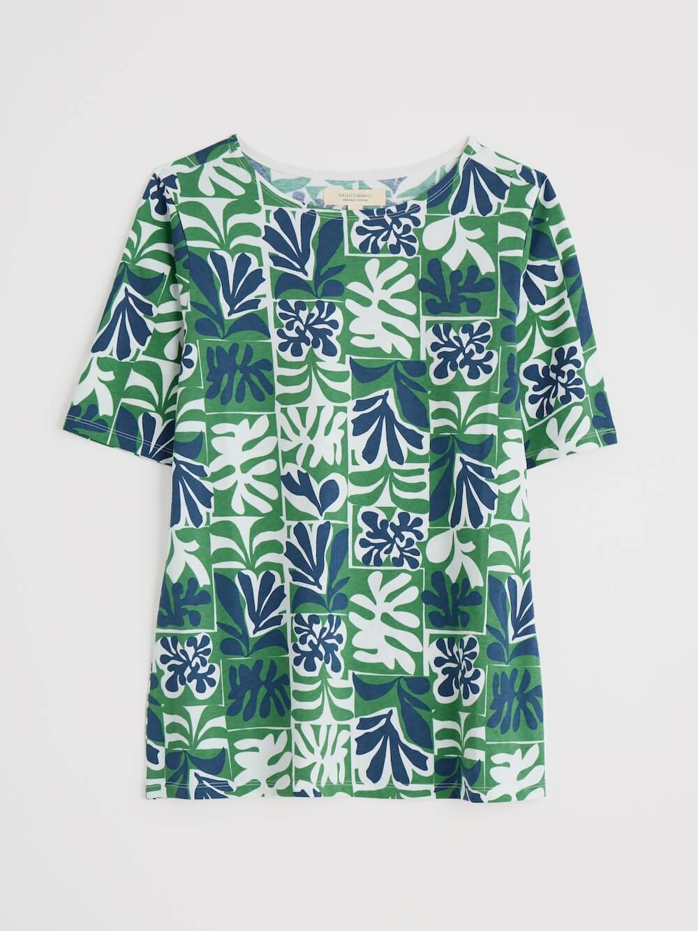 Seasalt - Poisson T-Shirt - Collage Seaweed Hedgerow