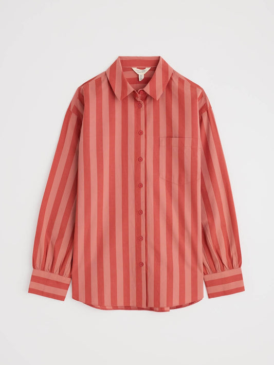 Seasalt - Sea Path Shirt - Scallion Stripe Dark Cinnamon