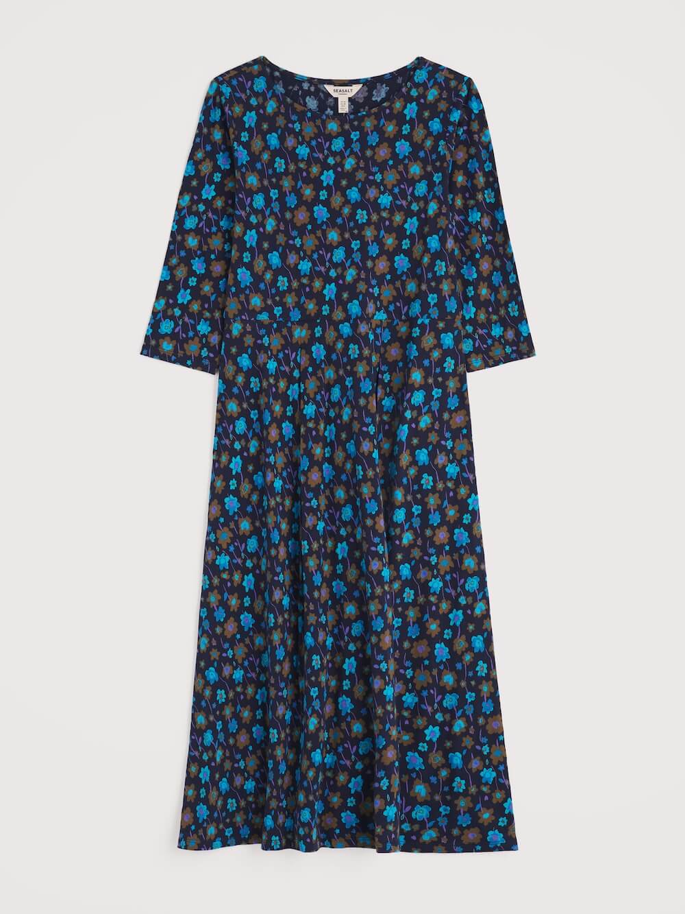 Seasalt - 3/4 Wild Bouquet Dress - Falling Flowers Maritime