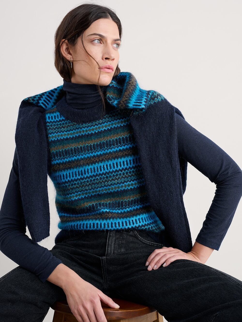 Seasalt - Anika Vest - Modernist Cyan Multi