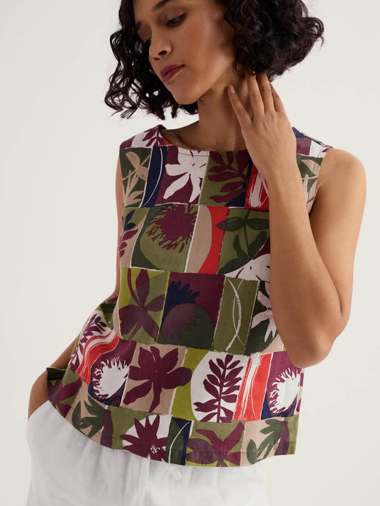 Seasalt - Colour Study Top	- Floral Splice Cacao