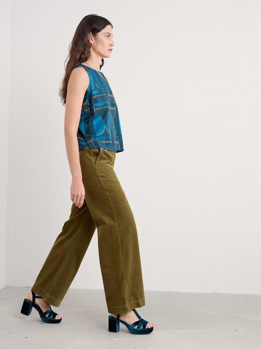 Seasalt - Dillwyn Trousers - Bright Olive Corduroy