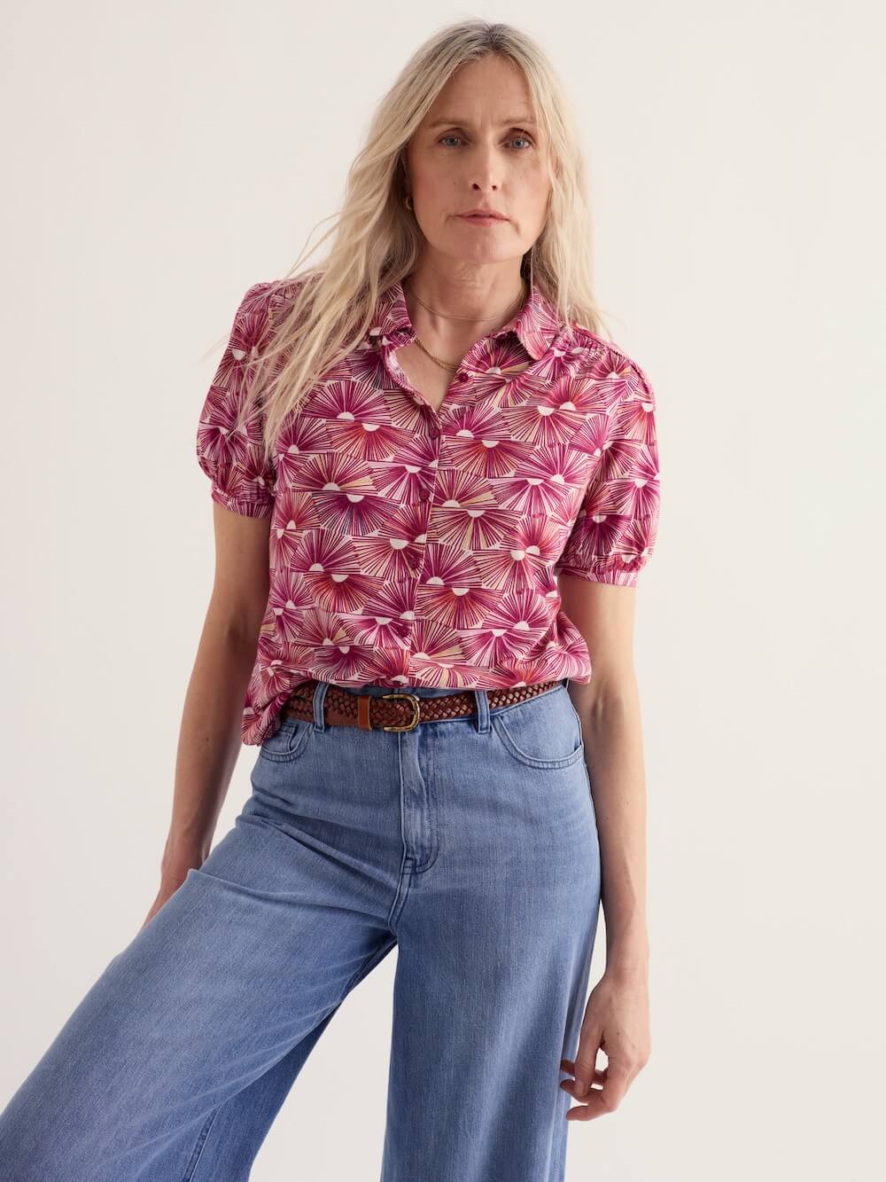 Seasalt - Embrace Shirt - Sunset Fans Magenta