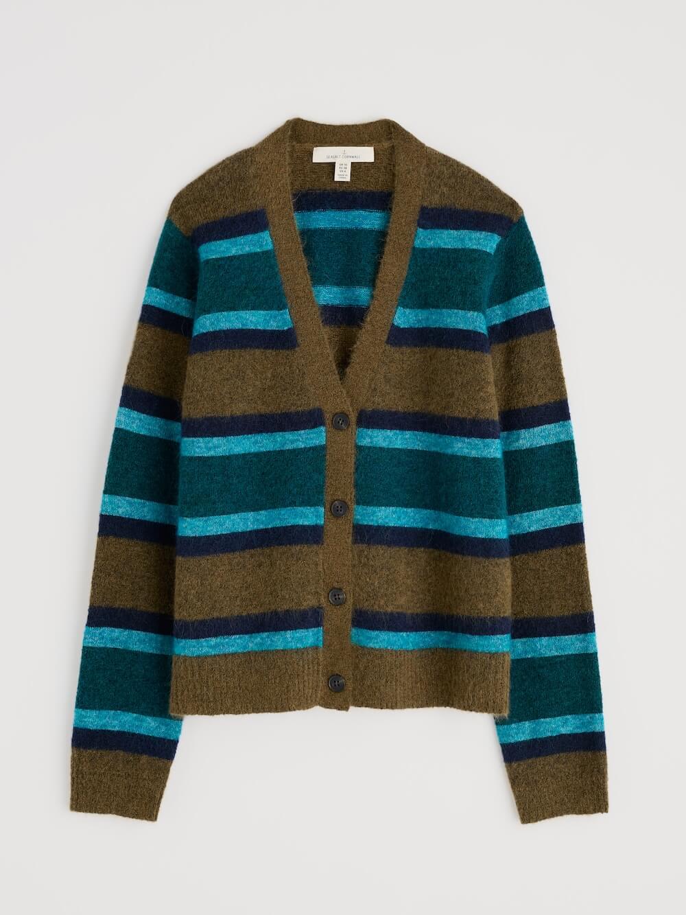 Seasalt - Etching Cardigan - Earthenware Cyan Mix