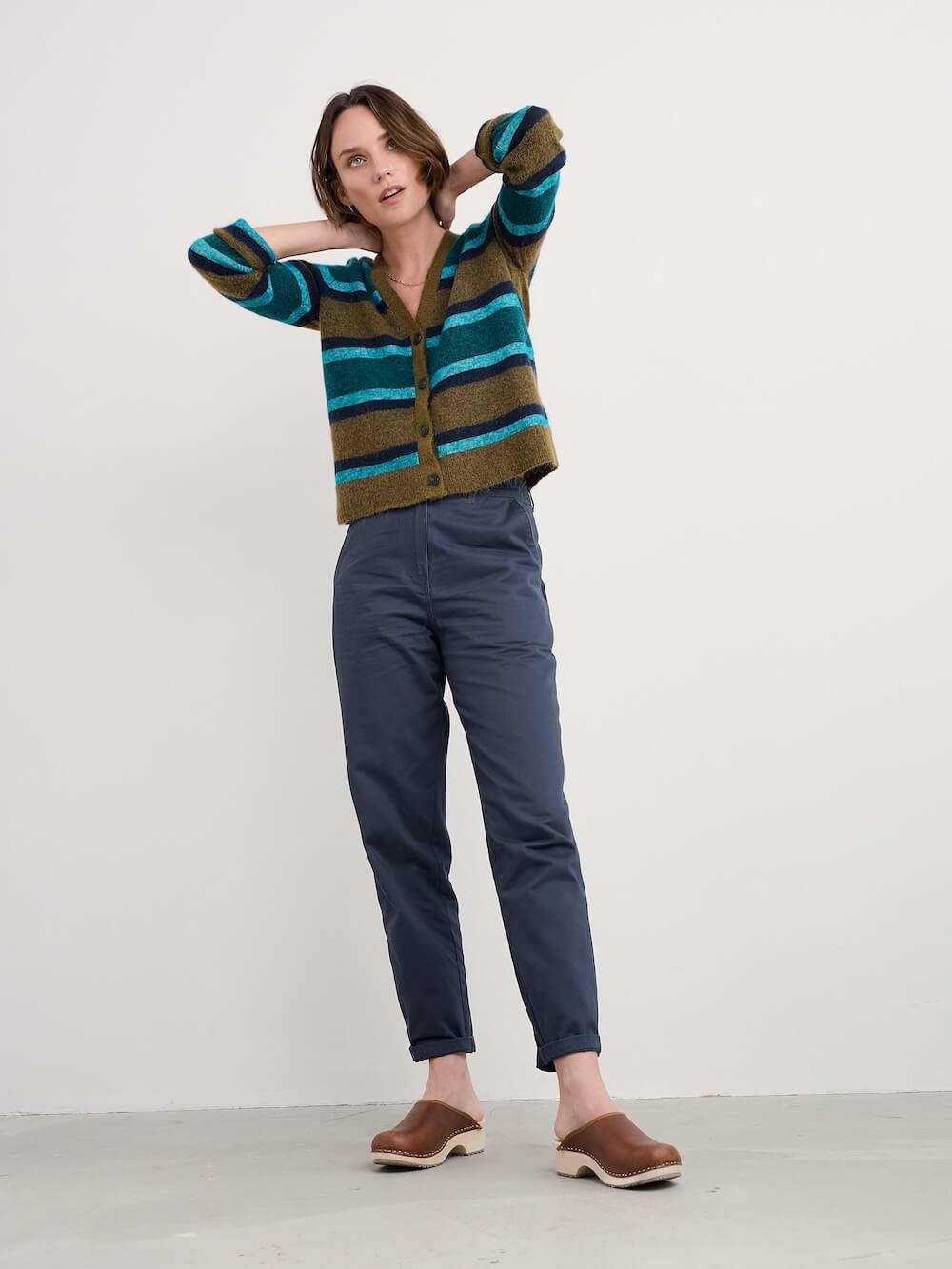 Seasalt - Etching Cardigan - Earthenware Cyan Mix