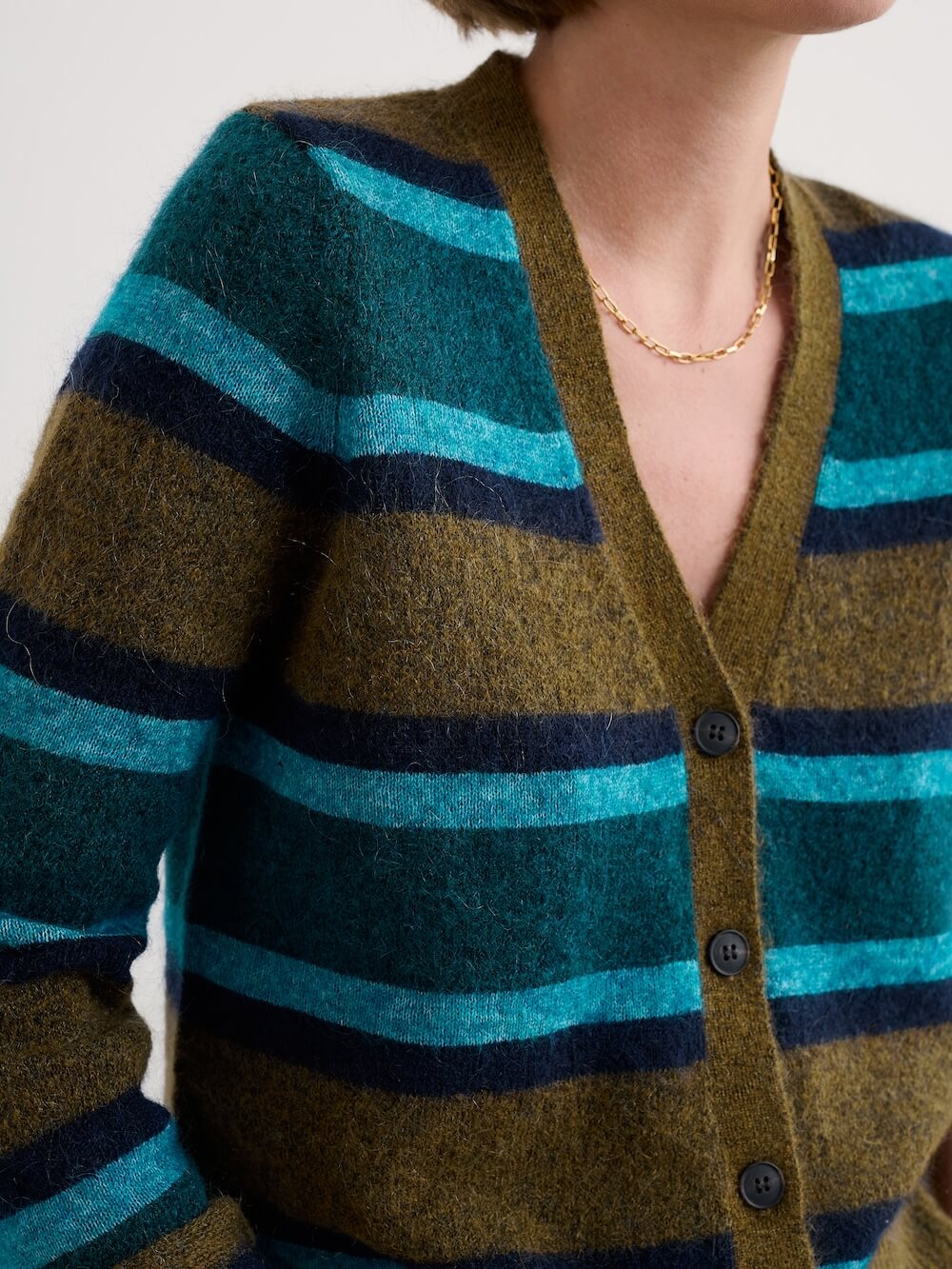Seasalt - Etching Cardigan - Earthenware Cyan Mix