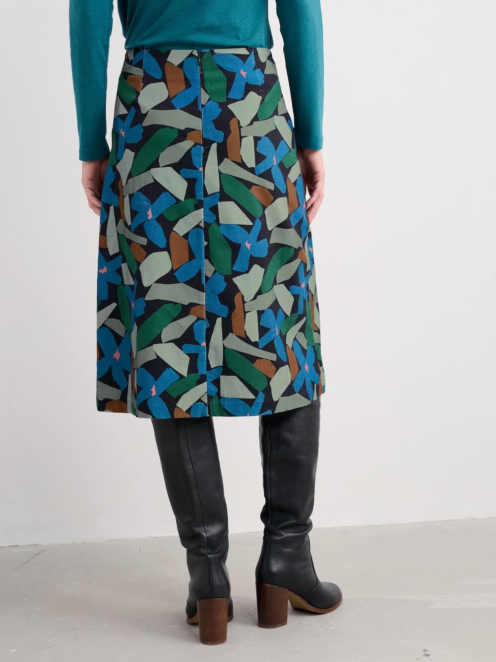 Seasalt - Forest View Corduroy Skirt - Zennor Flower Onyx