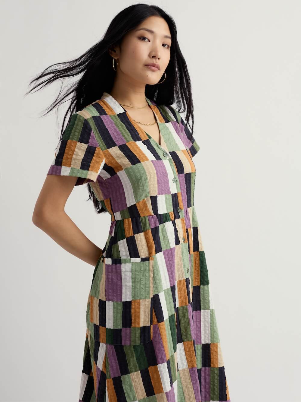 Seasalt - Fowen Shirt Dress - Field Colour Dried Basil