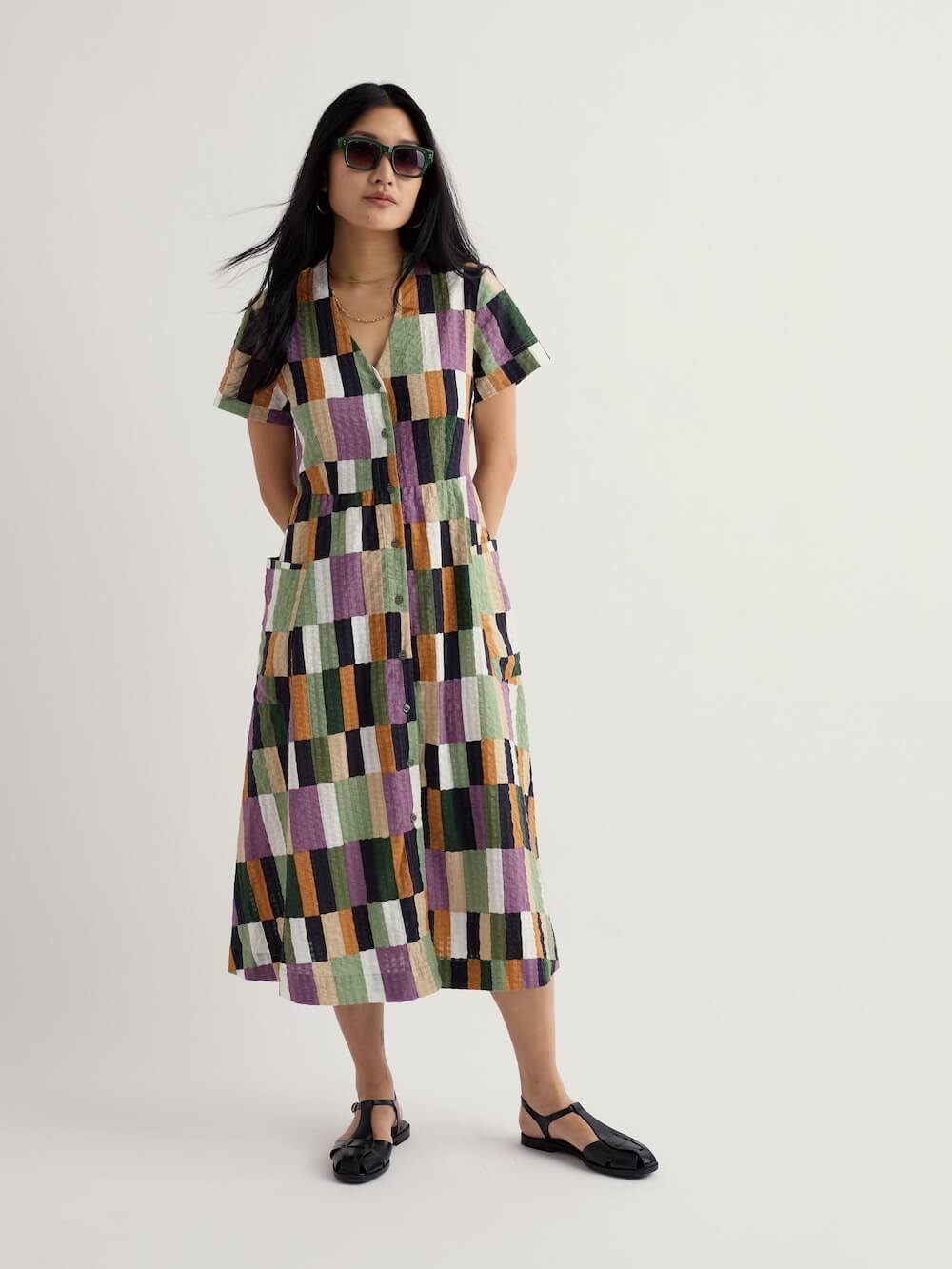 Seasalt - Fowen Shirt Dress - Field Colour Dried Basil