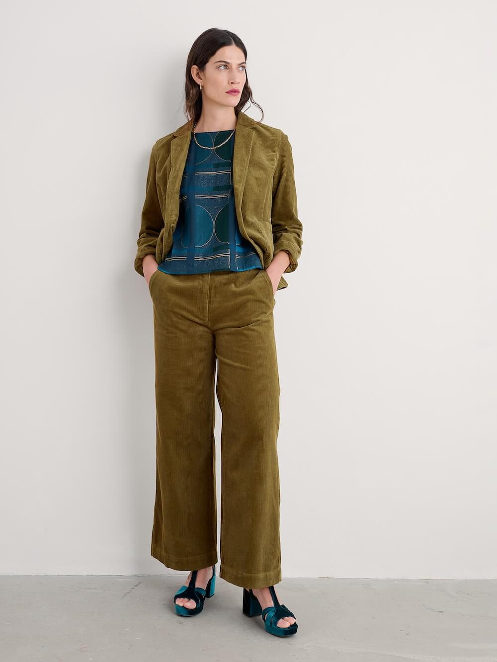 Seasalt - Heald Corduroy Blazer - Bright Olive