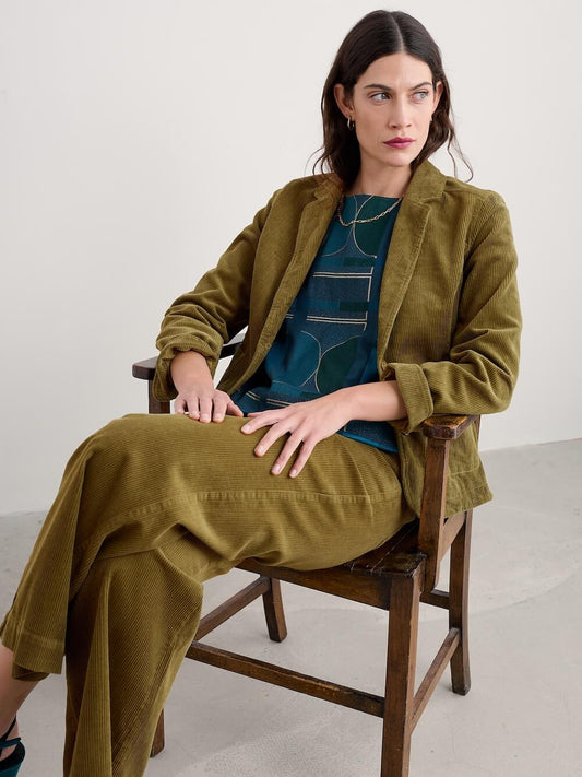Seasalt - Heald Corduroy Blazer - Bright Olive