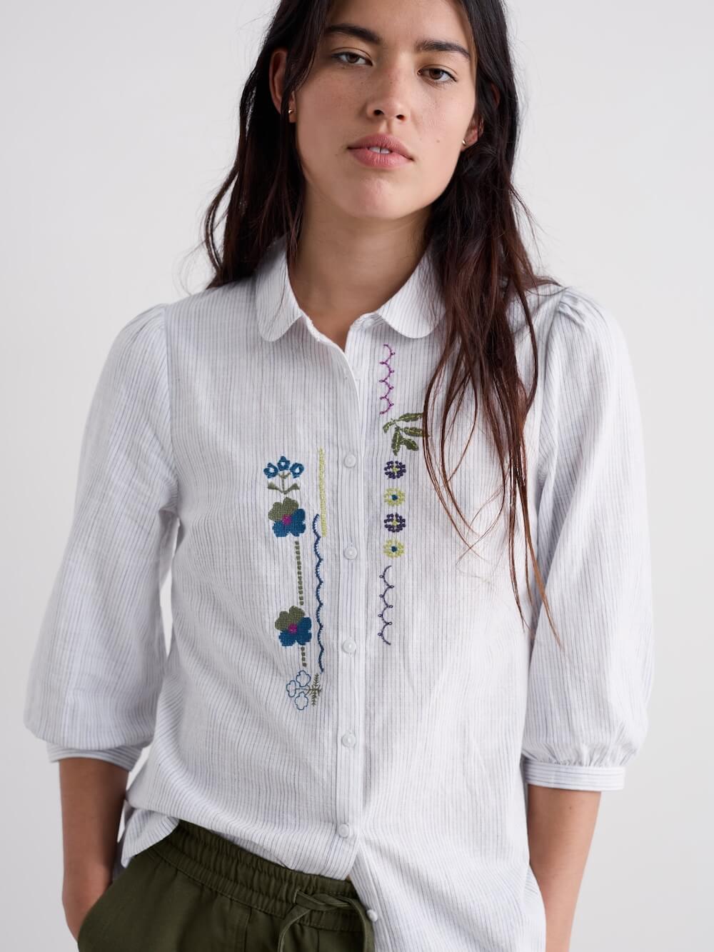 Seasalt - Hope Cottage Embroidered Blouse - Anthyllis Grape Thistle