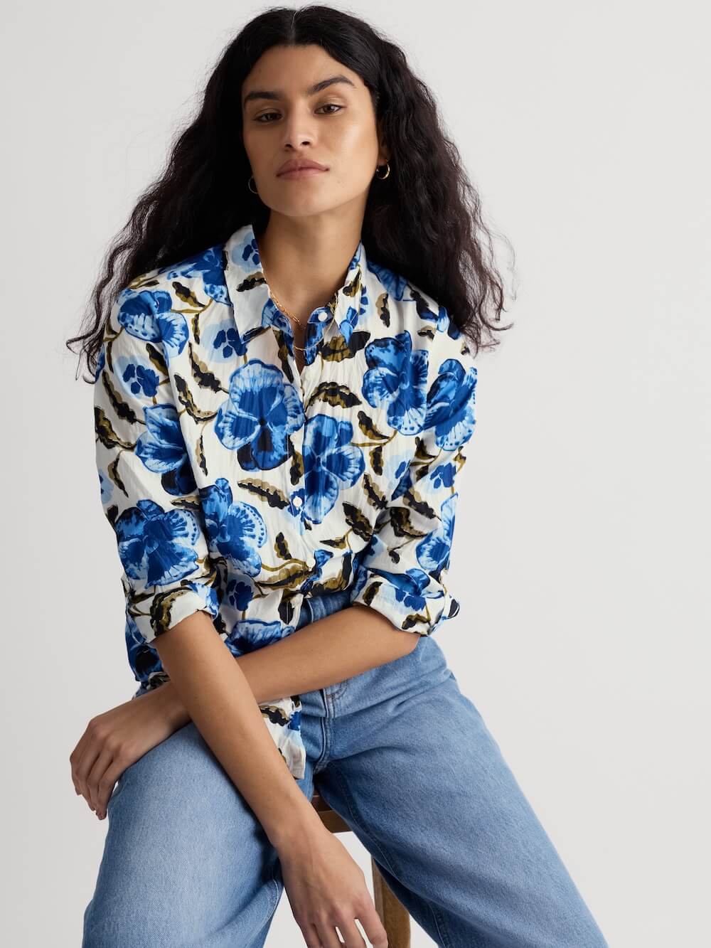 Seasalt - Larissa Shirt - Spring Pansy Chalk