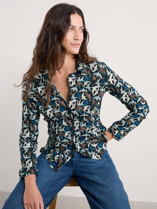 Seasalt - Larissa Shirt - Swooping Birds Onyx