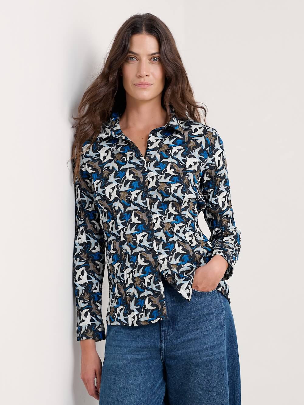 Seasalt - Larissa Shirt - Swooping Birds Onyx