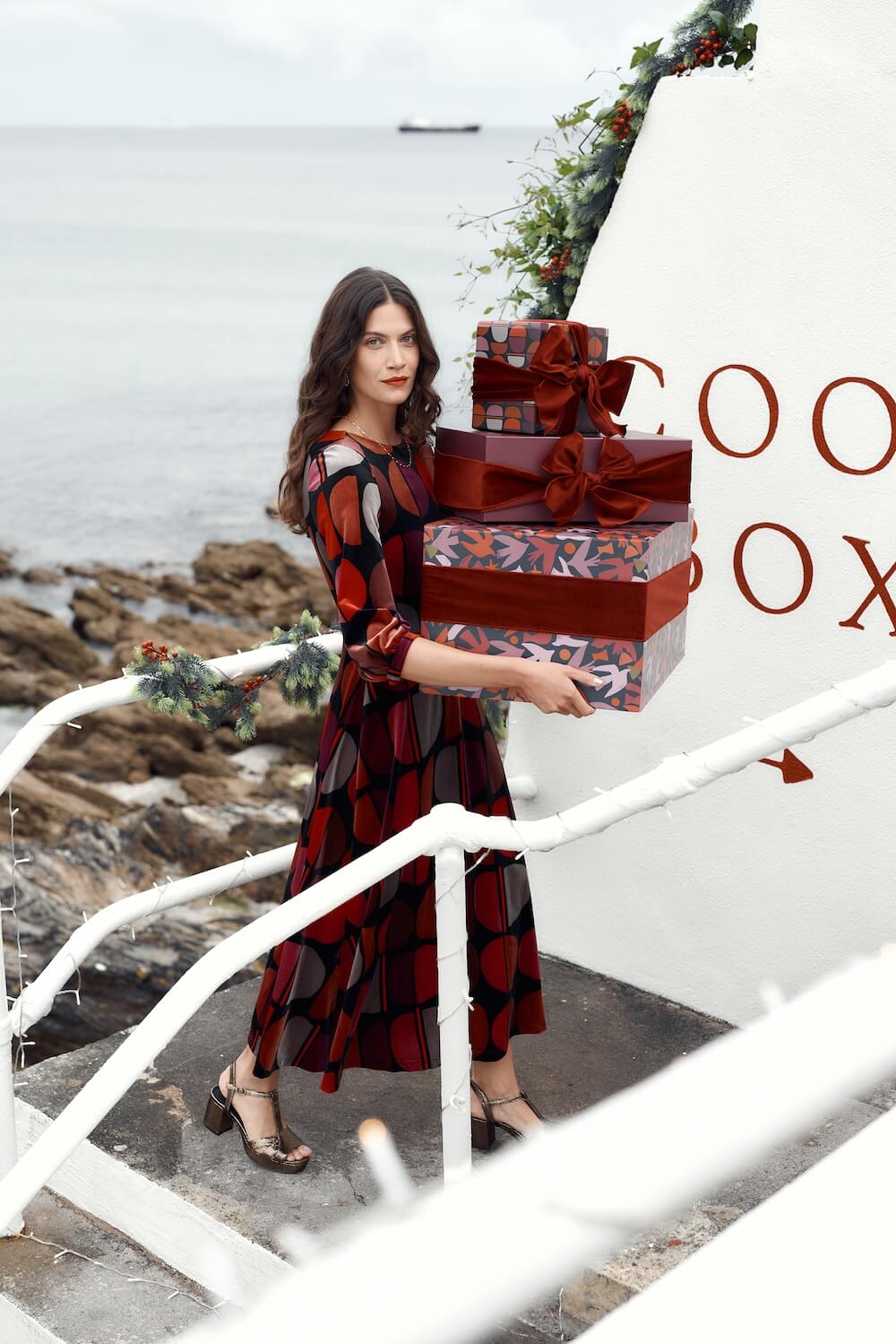 Seasalt - Oak Cottage Dress - Half Moon Stamp Onyx