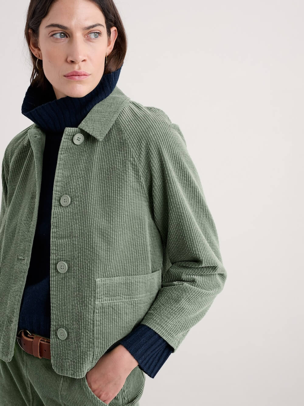 Seasalt - Ocean Mist Jacket - Dusky Green Corduroy
