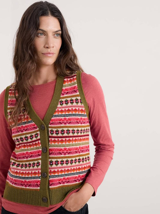 Seasalt - Percella Cove Waistcoat Vest Merino - Scillia Aran Multi